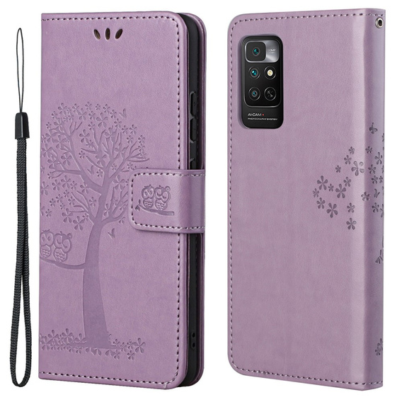 Zestaw Etui z klapką do Xiaomi Redmi Note 11/11S, Drzewo, fioletowe + szkło