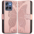 Etui z klapką do Motorola Edge 50 Neo / Motorola ThinkPhone 25, Butterfly, różowe rose gold