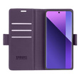 Etui do Xiaomi Redmi Note 13 Pro+, ERBORD Glossy Litchi, portfel z klapką, fioletowe