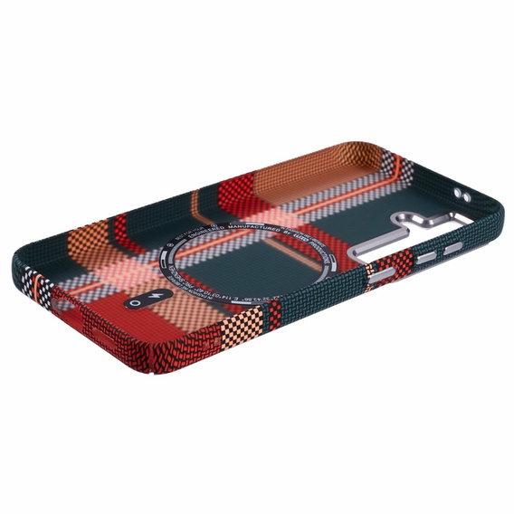 Etui do Samsung Galaxy S25, Carbon Fiber MagSafe, czerwone / zielone