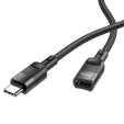 Adapter HOCO U107 OTG USB-C do USB-C 3A – 1,2 m, czarny