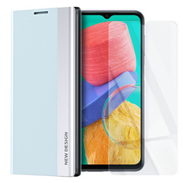 Zestaw Etui Side Magnetic do Samsung Galaxy M33 5G, Niebieskie + szkło