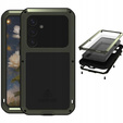 Etui Love Mei do Samsung Galaxy S25, pancerne ze szkłem, zielone