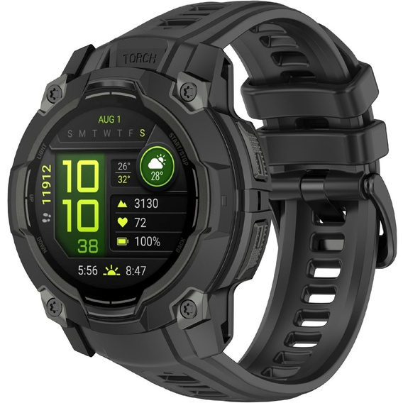 Pasek silikonowy do Garmin Instinct 3 Solar / Instinct 3 AMOLED 50 mm – czarny