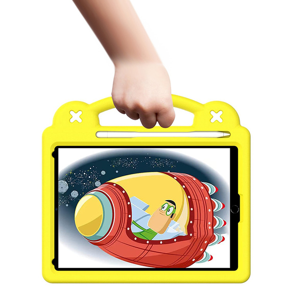 Etui do iPad 10.2" 2021/2020/2019 (9/8/7 gen.) / Air 10.5" 2019 (3 gen.) , Cute Patterns, z podstawką, Żółte
