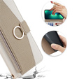 Etui z klapką do Samsung Galaxy S23 Ultra, Wallet Zipper Pocket, z lusterkiem, białe