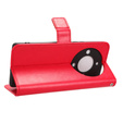 Etui z klapką do Honor Magic 5 Lite, Crazy Horse Wallet, czerwone
