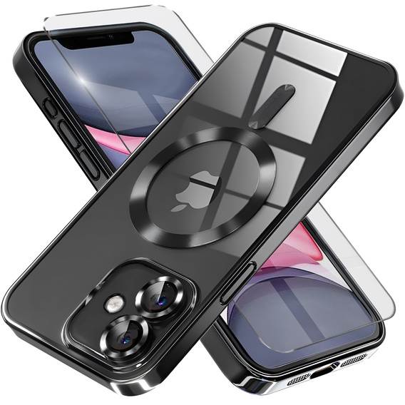 Etui do iPhone 11, Electro MagSafe, czarne + Szkło na ekran