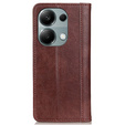 Etui do Xiaomi Redmi Note 13 Pro 4G / Xiaomi Redmi Note 14S / Xiaomi Poco M6 Pro 4G, Wallet Litchi Leather, brązowe