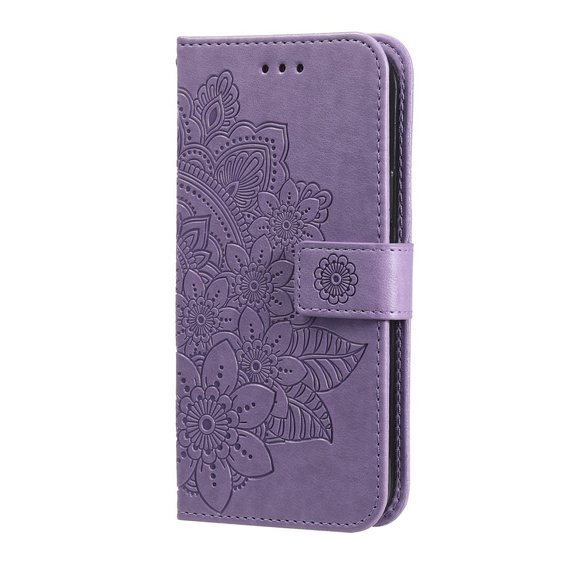 Etui portfelowe z motywem kwiatowym do Honor 400 Lite – Fioletowe