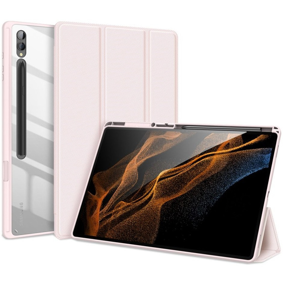 Etui Dux Ducis do Samsung Galaxy Tab S9 Ultra z miejscem na rysik, Jasnoróżowe