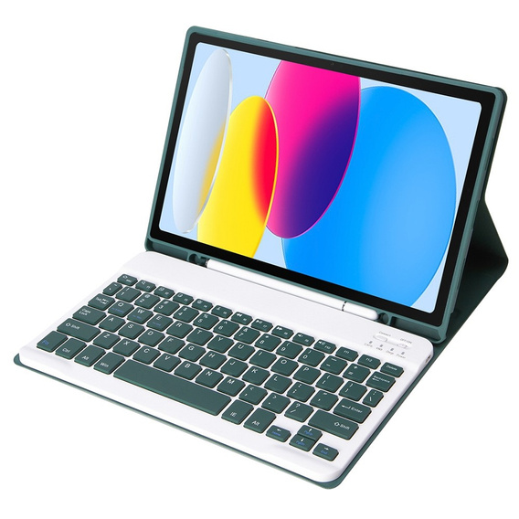 Etui z klawiaturą do iPad 11" 2025 A16 (11 gen.) / iPad 10.9" 2022 (10 gen.), Pen Slot, ciemnozielone