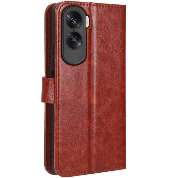 Etui z klapką do Honor 90 Lite 5G, Crazy Horse Wallet, brązowe