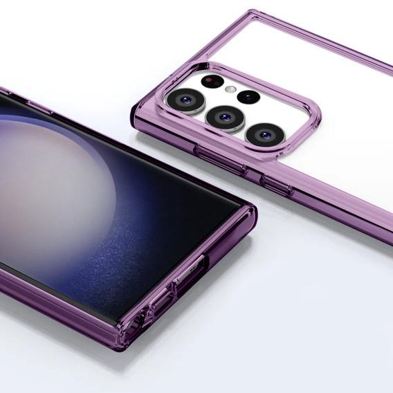 Etui do Samsung Galaxy S23 Ultra, Fusion Hybrid, przezroczyste / fioletowe