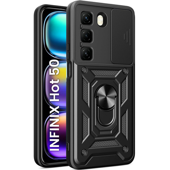 Etui pancerne do Infinix Hot 50 4G, CamShield Slide, czarne