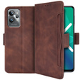 Etui z klapką do Realme GT2 Pro, Card Slot, brązowe