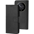 Etui z klapką do Honor Magic 6 Lite 5G, Split Leather, czarne