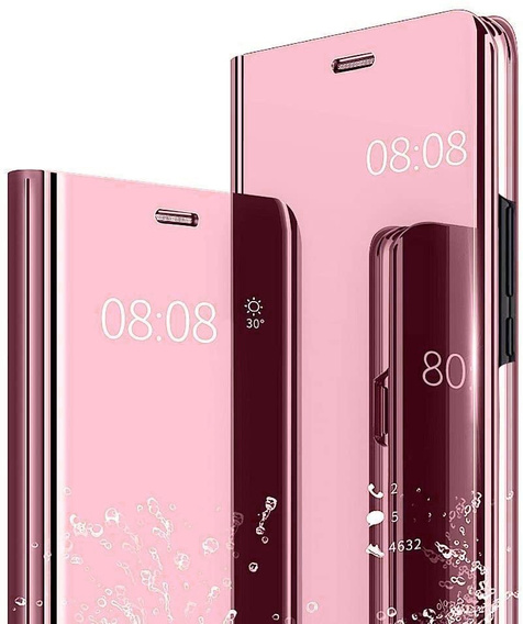 Etui do Huawei Y6P, Clear View, różowe rose gold