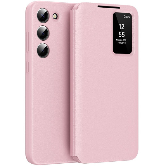 Etui z klapką do Samsung Galaxy S22, Smart View Wallet, różowe