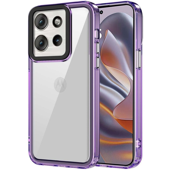 Etui do Motorola Edge 50 Neo / Motorola ThinkPhone 25, Fusion Hybrid, przezroczyste / fioletowe