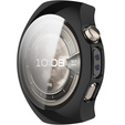2w1 Etui silikonowe z osłoną ekranu do Huawei Watch 5 42mm – lekka ochrona wyświetlacza i boków - czarne