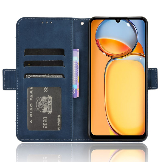 Etui z klapką do Xiaomi Redmi 13C / Poco C65, Card Slot, niebieskie