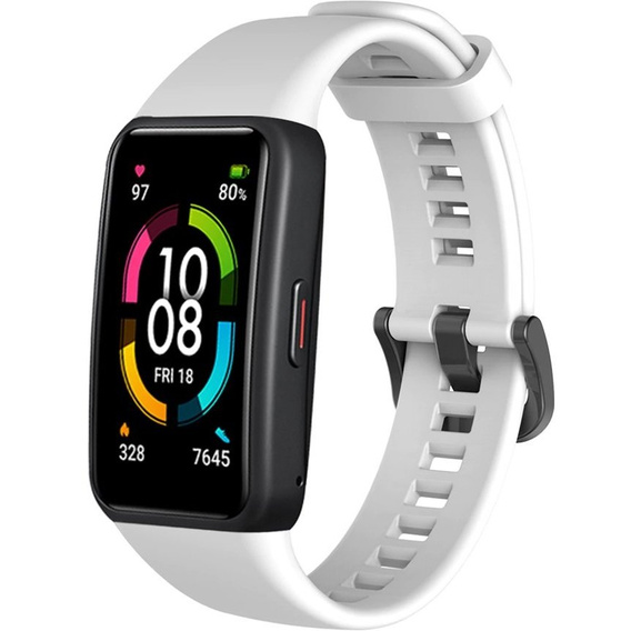 Pasek Silikonowy do Huawei Band 6 / Honor Band 6, White