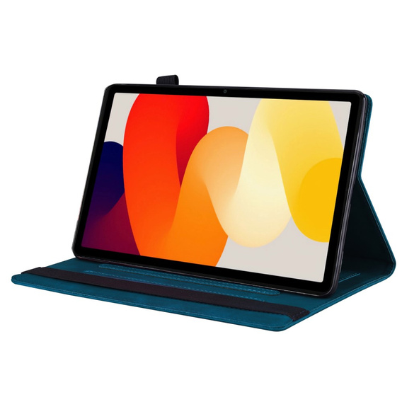 Etui z klapką do Xiaomi Redmi Pad 2 z kieszonkami i podstawką – niebieskie