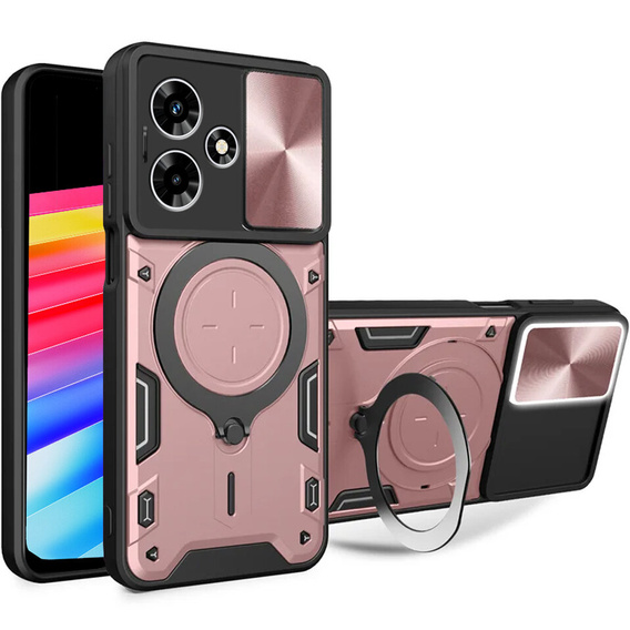 Etui pancerne do Infinix Hot 30 4G, CamShield Slide, różowe rose gold