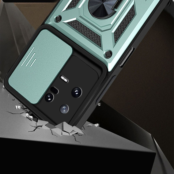 Etui pancerne do Xiaomi 13, CamShield Slide, zielone