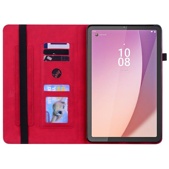 Etui do Lenovo Tab M9, Wallet Pen Slot, czerwone
