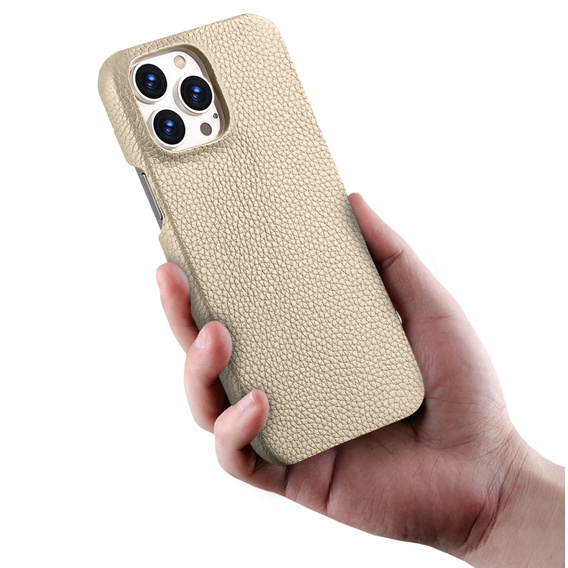 Skórzane etui do iPhone 13 Pro, Leather Grain, Beige