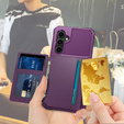 Etui do Samsung Galaxy S23 FE, Card Holder Kickstand, fioletowe