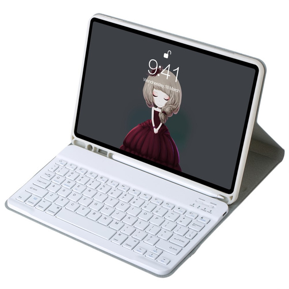 Etui z klawiaturą bluetooth do iPad 11" 2025 A16 (11 gen.) / iPad 10.9" 2022 (10 gen.), Szare