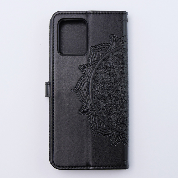 Etui z klapką do Motorola Moto G54 5G, Mandala, czarne