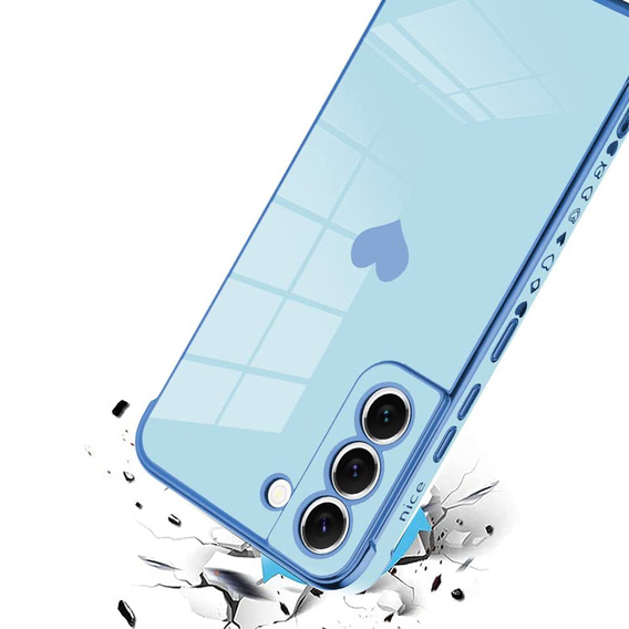 Etui do Samsung Galaxy S22, Electro heart, niebieskie