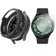 Zestaw Etui Spigen do Samsung Galaxy Watch 6 Classic 47mm, Liquid Air, Czarne + Szkło 2x Hartowane
