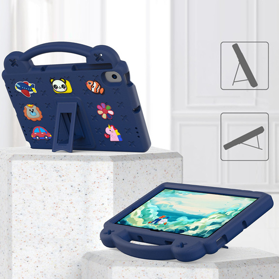 Etui do Samsung Tab A8 X200 / X205, Cute Patterns, z podstawką, Granatowe