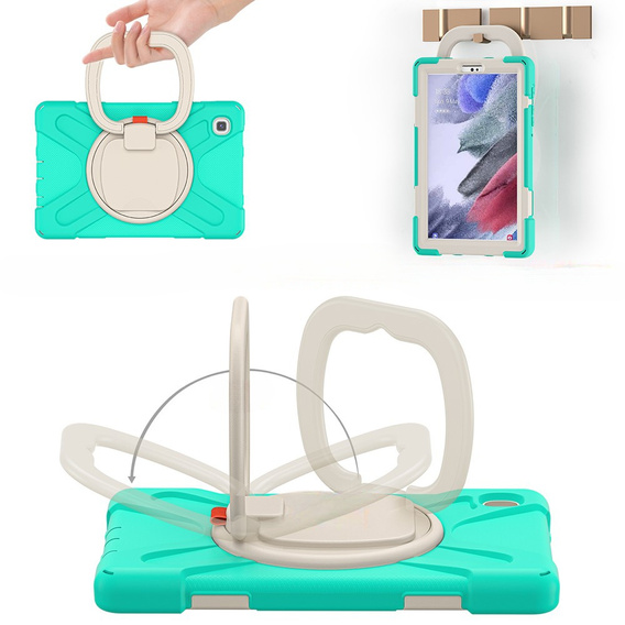 Etui dla dzieci do Samsung Galaxy Tab A7 Lite 8.7 T220/T225, Pancerne, dziecięce, Zielone / Szare