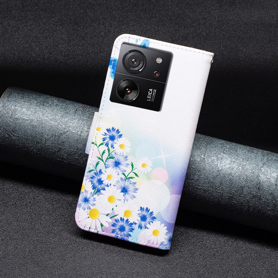 Etui z klapką do Xiaomi 13T / 13T Pro / Redmi K60 Ultra, Wallet, Butterfly & Flowers białe