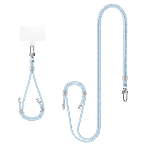 Smycz do telefonu Spigen Crossbody Strap + Wrist Strap + ConTag, niebieska