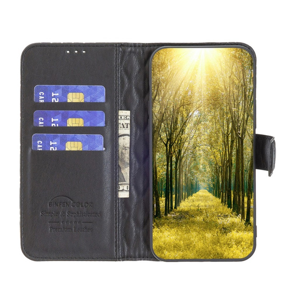 Etui z klapką do Samsung Galaxy A15, Wallet, BINFEN COLOR, czarne