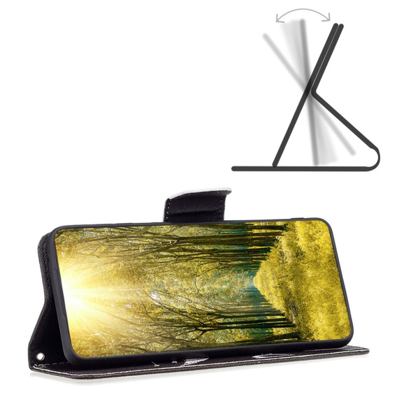 Etui z klapką do Xiaomi Redmi Note 13 5G, Wallet, Don't Touch My Phone czarne