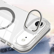 Etui do iPhone 17 Air, do MagSafe, z podstawką, transparentne z szarymi wstawkami