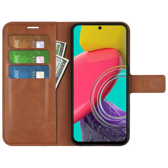 Etui Wallet do Samsung Galaxy M53 5G, Protective Cover, Brown