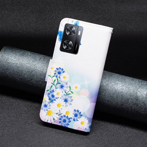 Etui z klapką do OPPO A57 / A57s, Wallet, Butterfly & Flowers białe