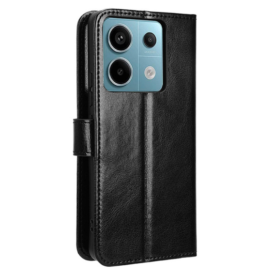 Etui z klapką do Xiaomi Redmi Note 13 Pro 5G, Crazy Horse Wallet, czarne