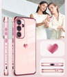 Etui do Samsung Galaxy A36 5G, Electro heart, różowe rose gold + Szkło 9H