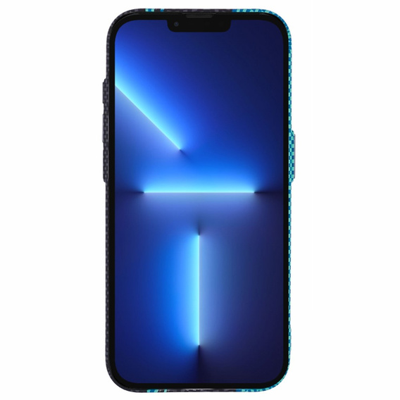 Etui do iPhone 13 Pro Max, Carbon Fiber MagSafe, czarne / niebieskie