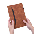 Etui z klapką i kieszeniami na karty do Xiaomi Redmi Pad 2 - Brązowe